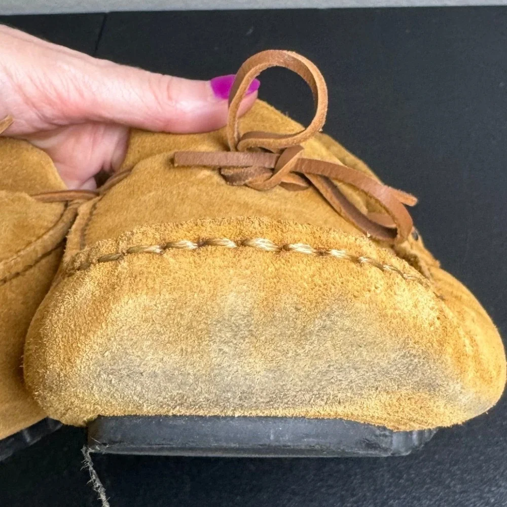 Nordstrom Mens Tan Suede Driving Loafers Moc Toe M22421 Size 13M Brazil
